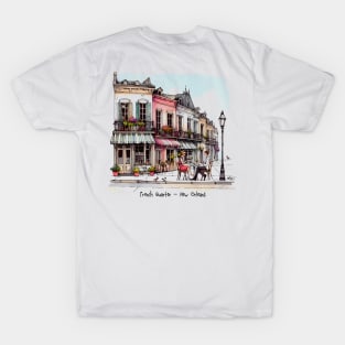 Whimsical French Quarter Café Graphic Teel | Cute New Orleans T-Shirt